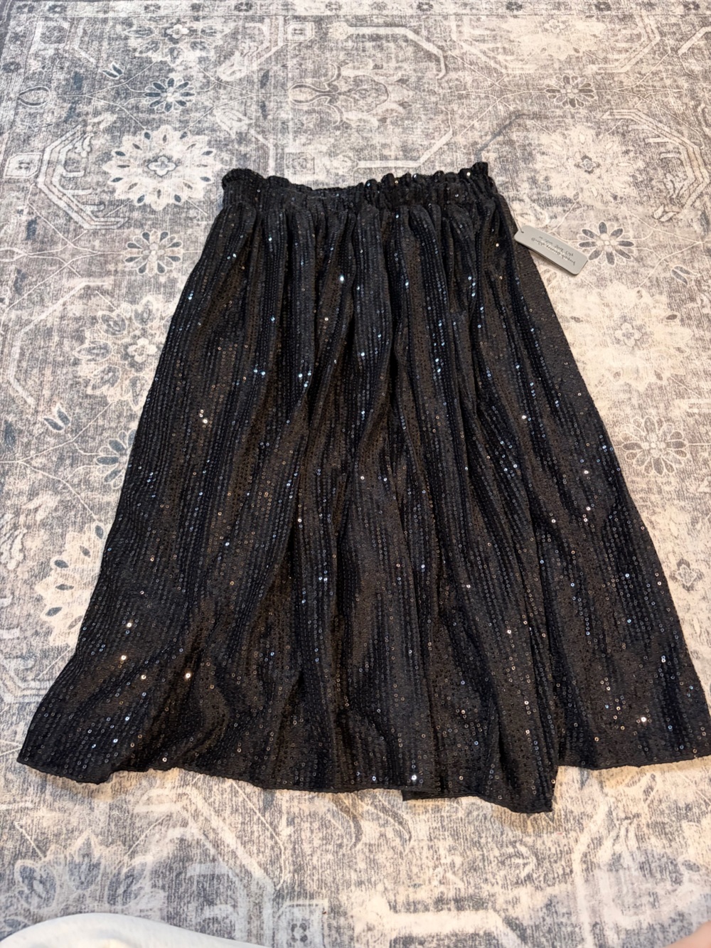 Metro Wear Black Sequin Midi Skirt